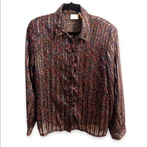 - Vintage 80s Koret Retro Colorful Button Down Blouse